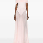Abito lungo con design satinato in rosa Norma kamali - donna 
