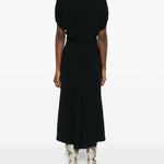 Abito midi Edith con scollo a V in nero Victoria Beckham - donna 
