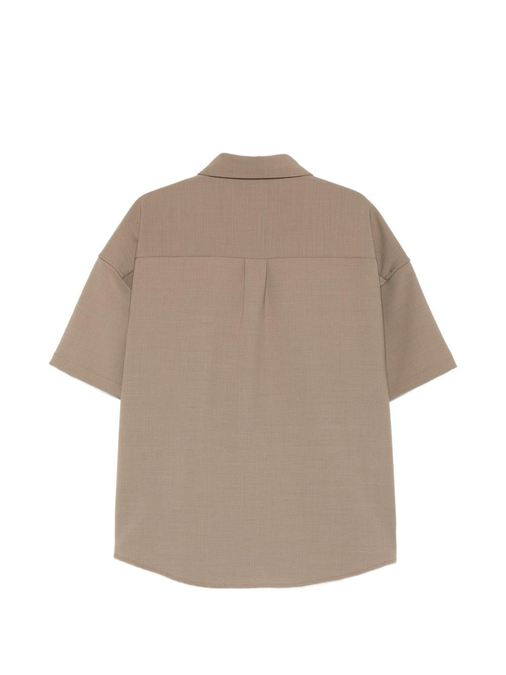 Camicia a maniche corte in marrone Entire studios - unisex 