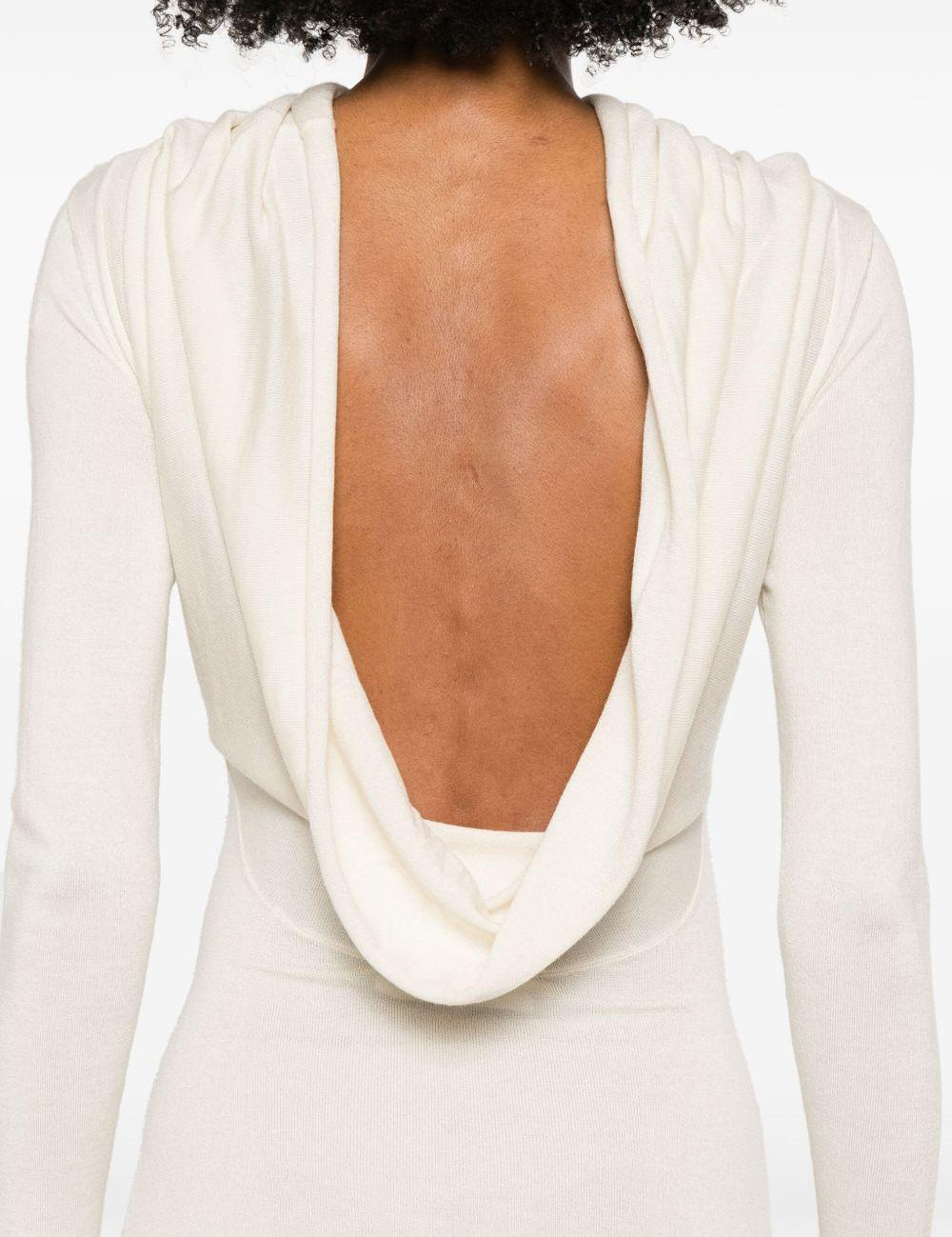 Abito lungo in maglia fine in avorio Aya Muse - donna 