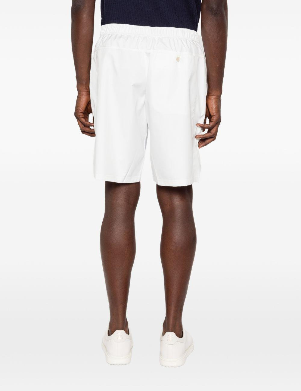 Pantaloncini con stampa logo in bianco Brunello cucinelli - uomo 