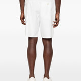 Pantaloncini con stampa logo in bianco Brunello cucinelli - uomo 