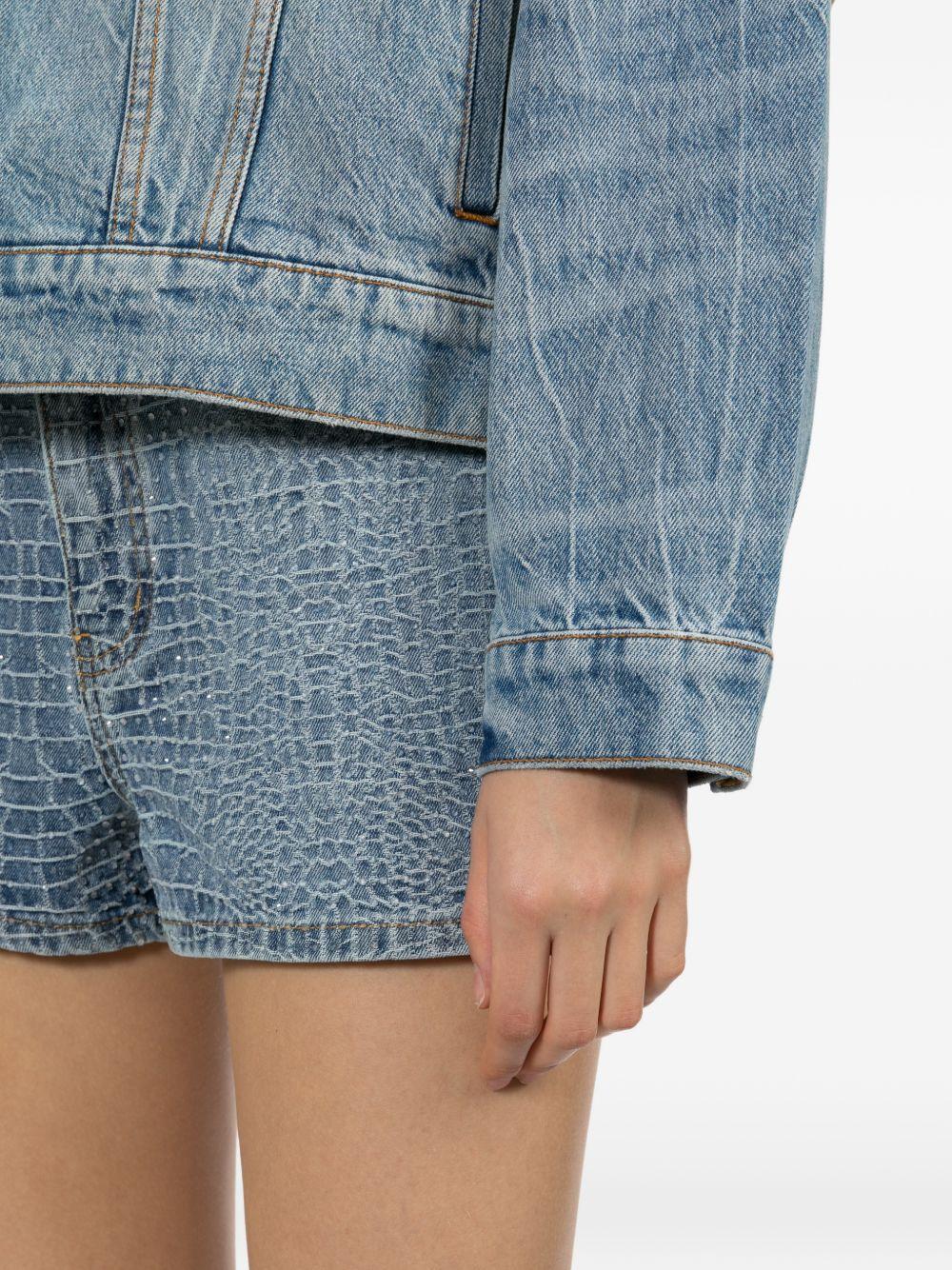 Shorts denim con strass in blu Self-portrait - donna 