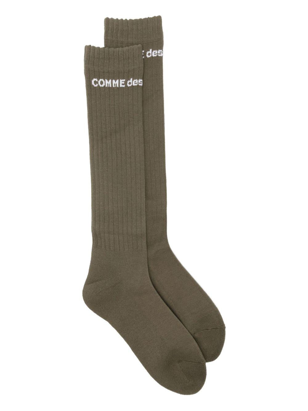 Calzini alti con logo in verde Comme des garcons homme plus - uomo<BR/><BR/> 