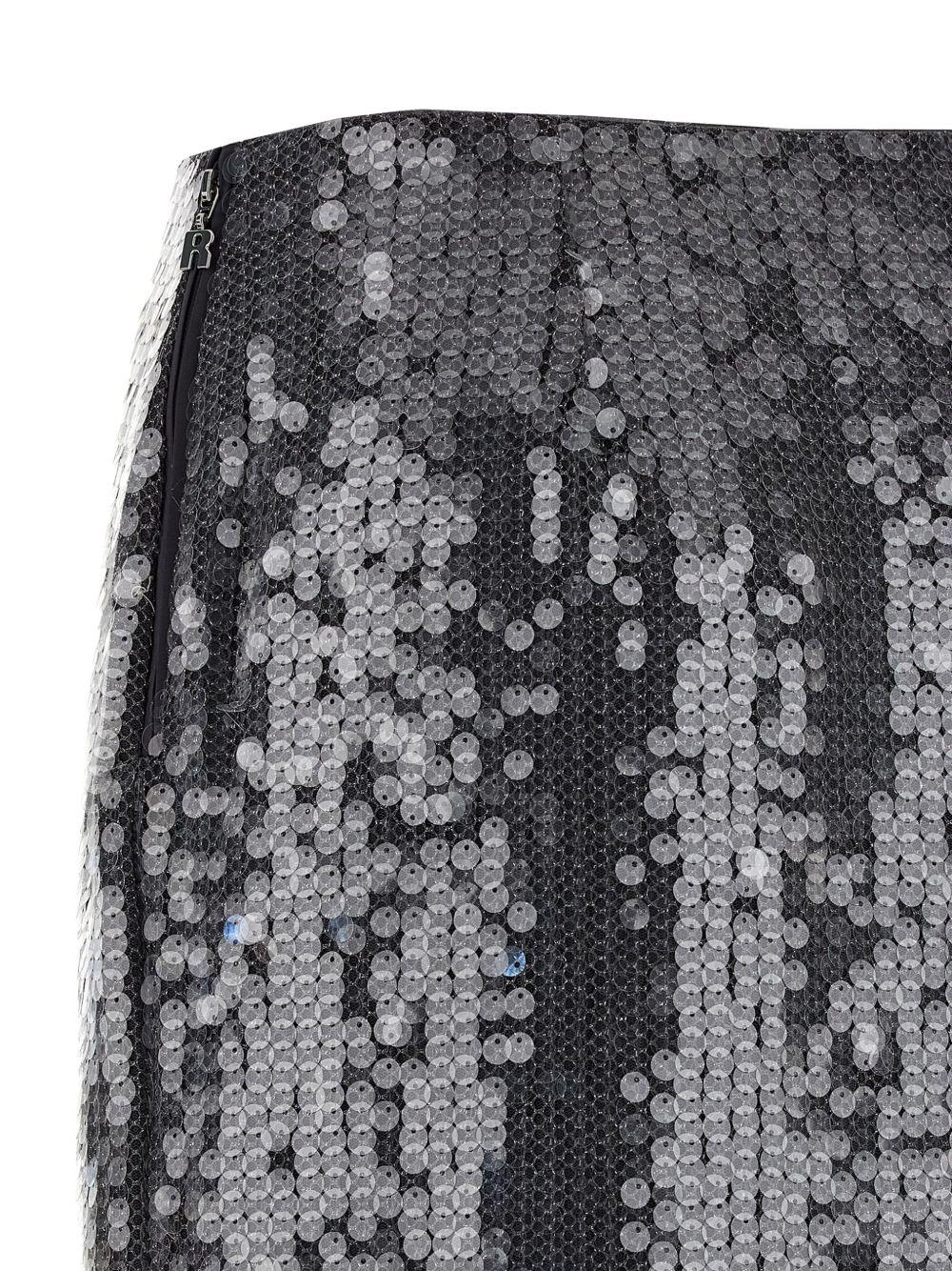 Gonna midi in paillettes in nero Rotate - donna 