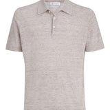Polo a maniche corte in maglia in beige Brunello cucinelli - uomo 