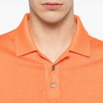 Polo con bottoni in arancione Kiton - uomo 