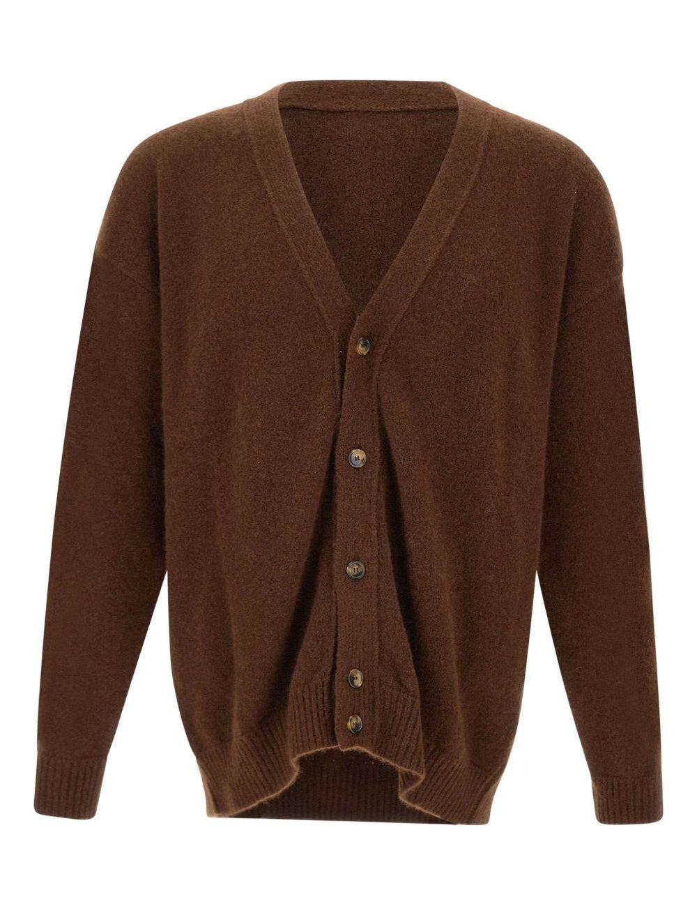 Cardigan a maniche lunghe in marrone Laneus - uomo 
