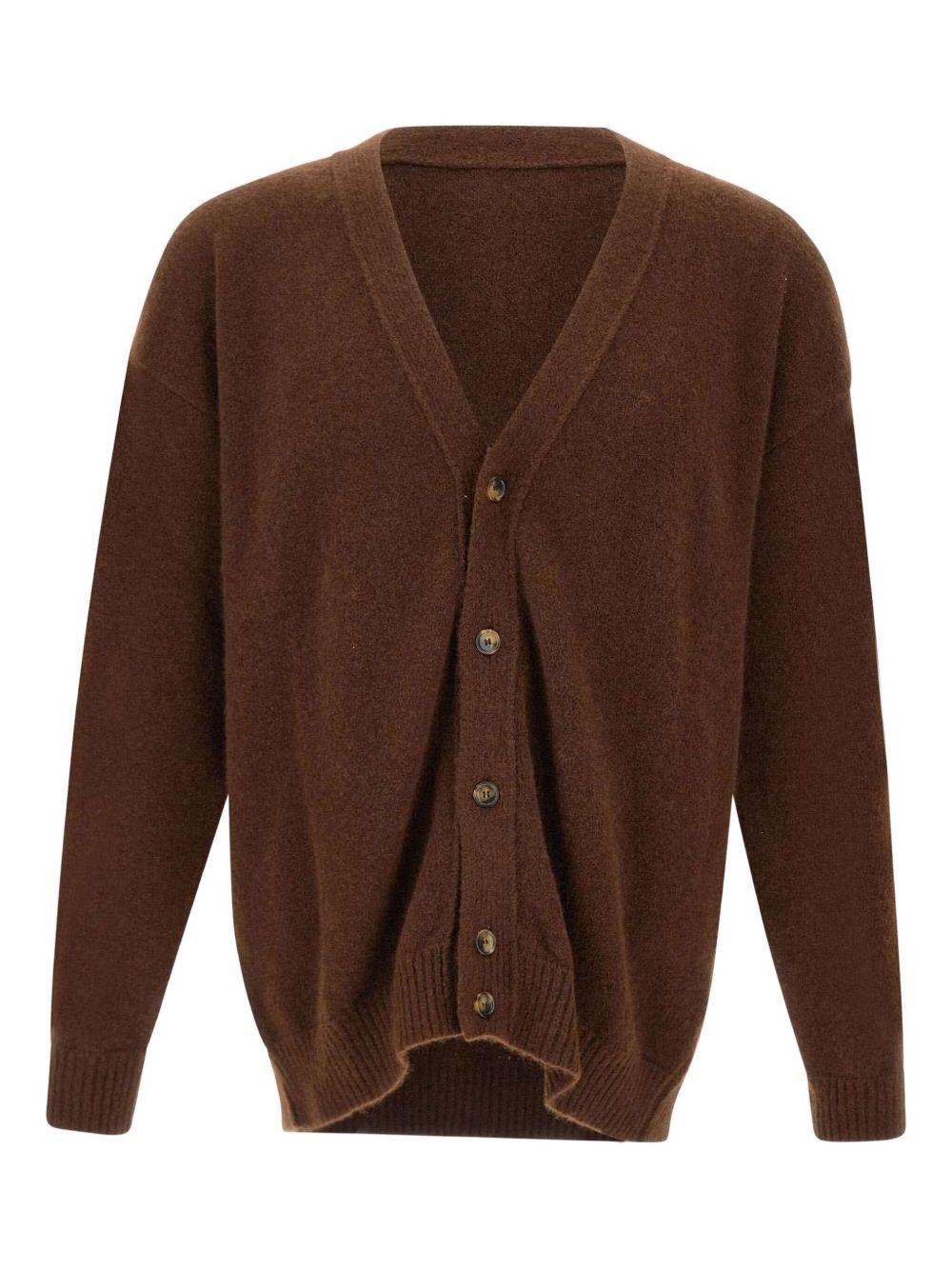 Cardigan a maniche lunghe in marrone Laneus - uomo 