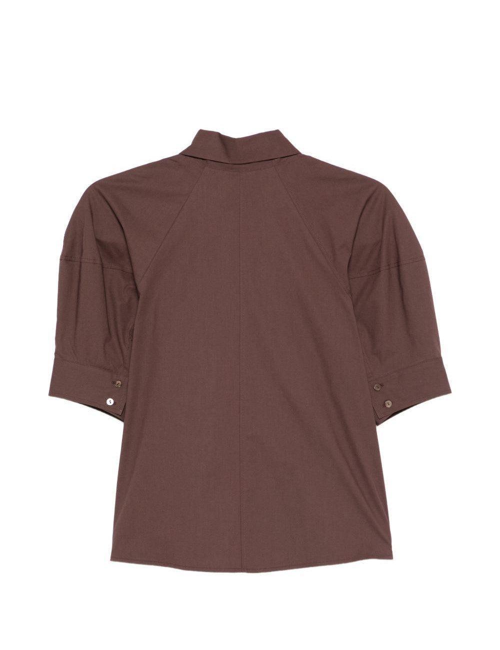 Camicia con collo a punta in marrone Antonelli - donna 