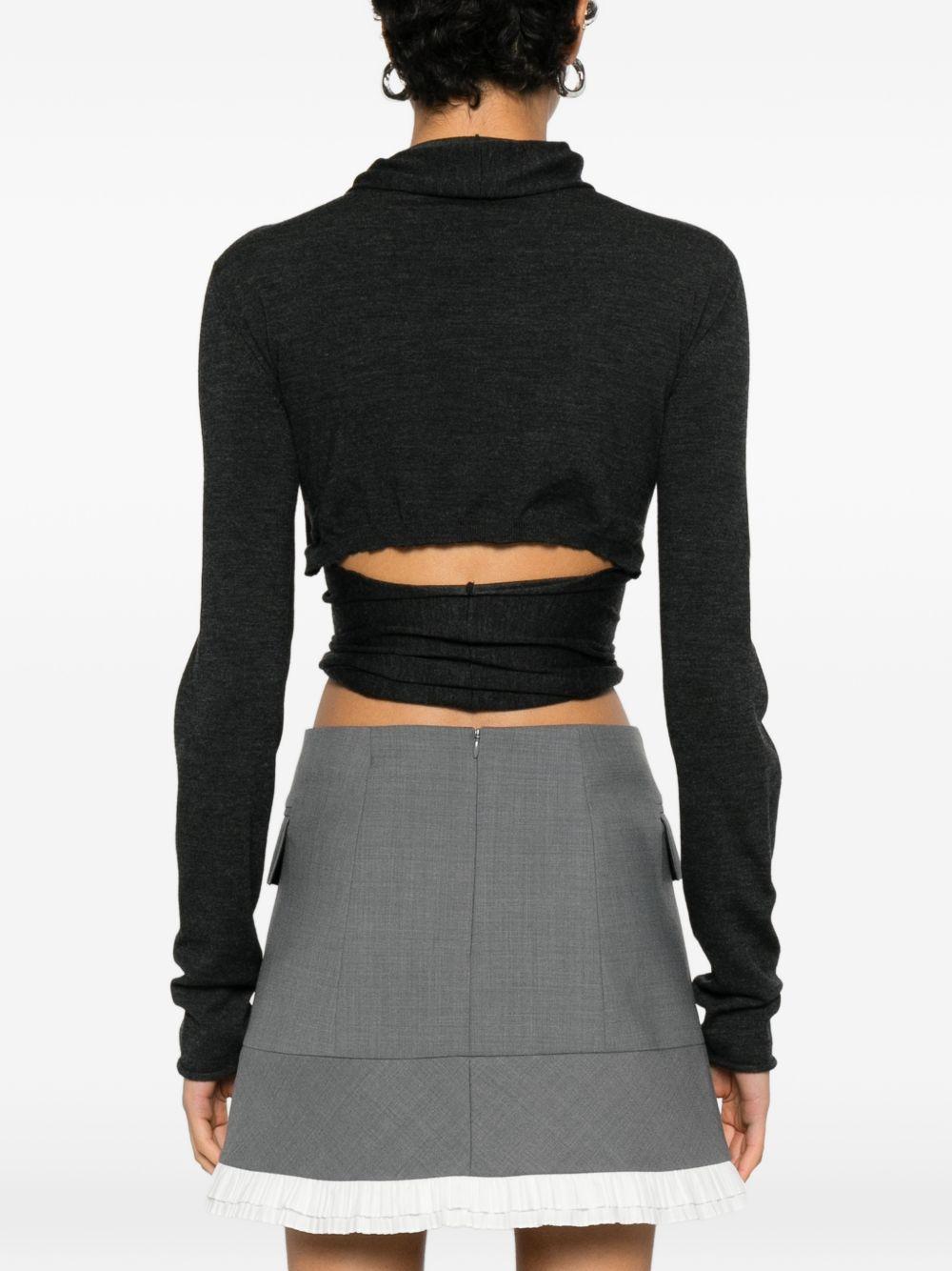 Maglione a maniche lunghe con design a incrocio in grigio Alberta ferretti - donna 