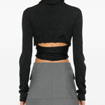 Maglione a maniche lunghe con design a incrocio in grigio Alberta ferretti - donna 