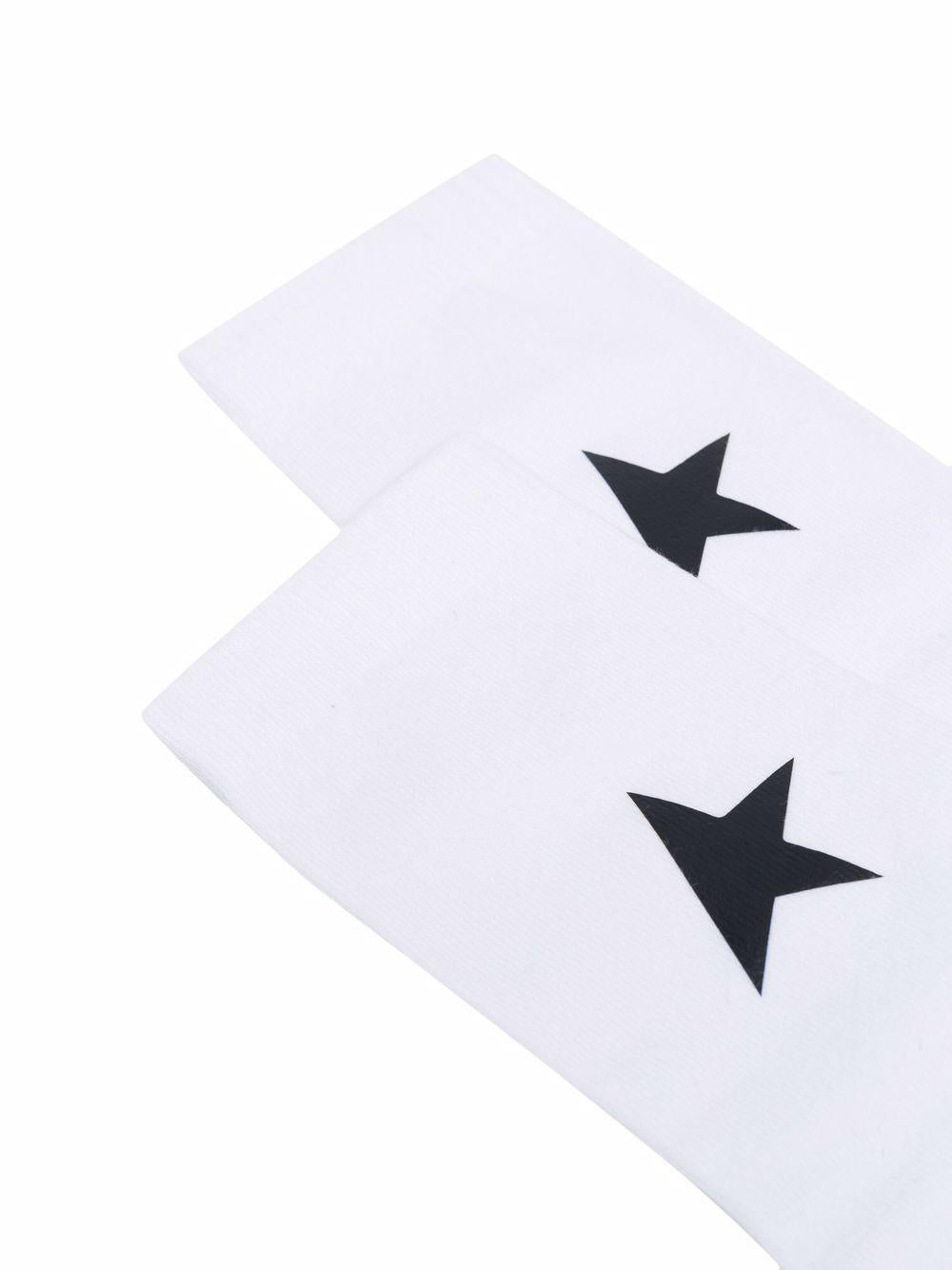 Calzini alla caviglia a costine con stampa logo stella in bianco Golden goose - unisex 