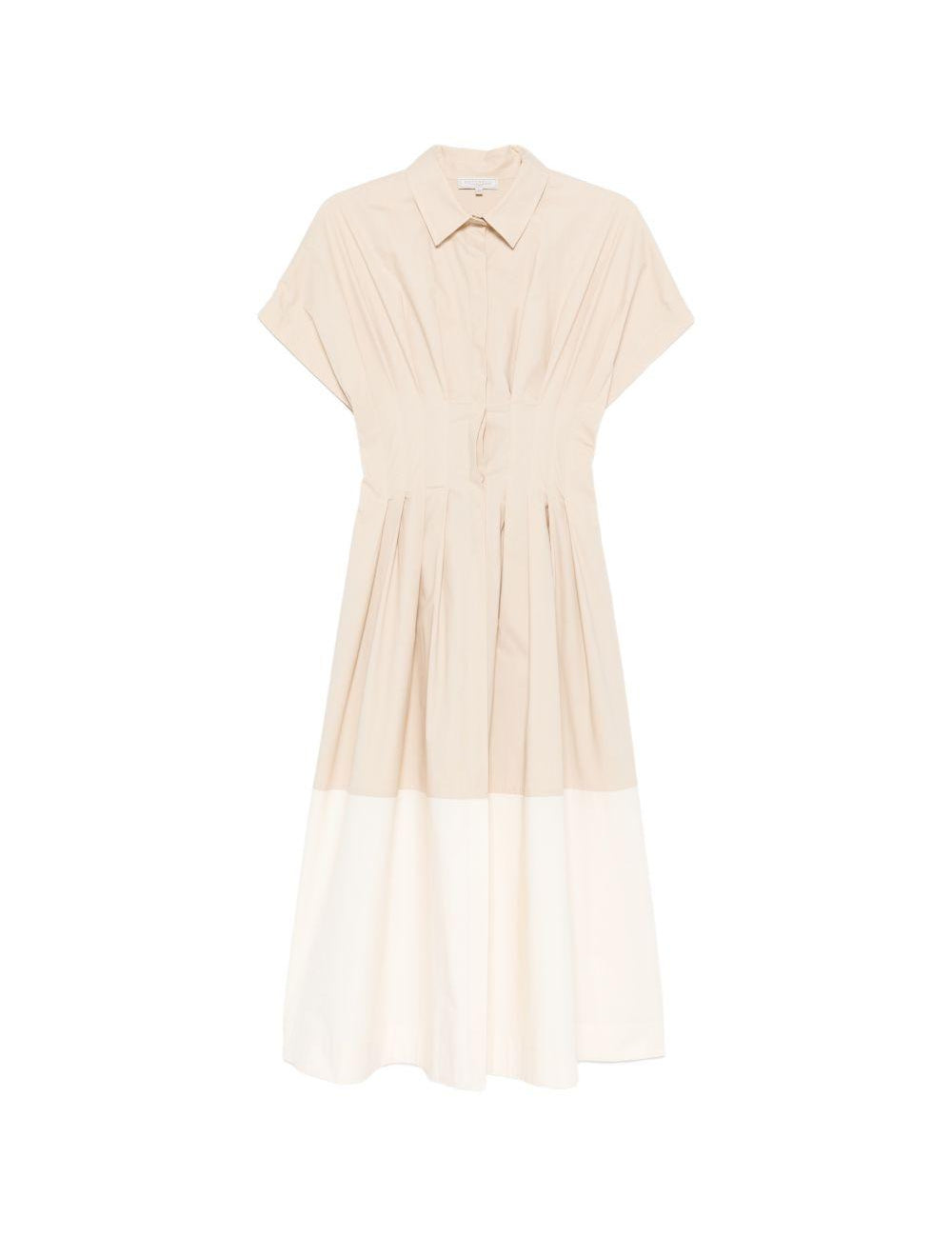 Abito midi a pieghe con blocchi di colore in beige Antonelli - donna 