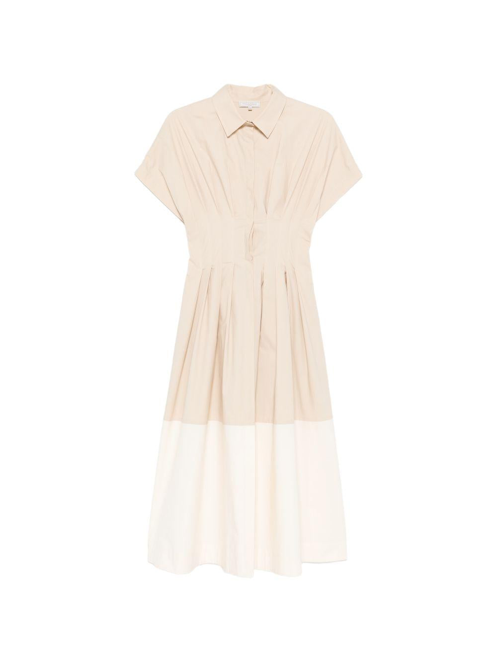 Abito midi a pieghe con blocchi di colore in beige Antonelli - donna 