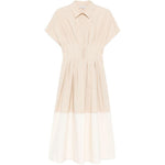 Abito midi a pieghe con blocchi di colore in beige Antonelli - donna 