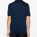 Polo a maniche corte con texture in blu Kiton - uomo 