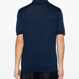 Polo a maniche corte con texture in blu Kiton - uomo 