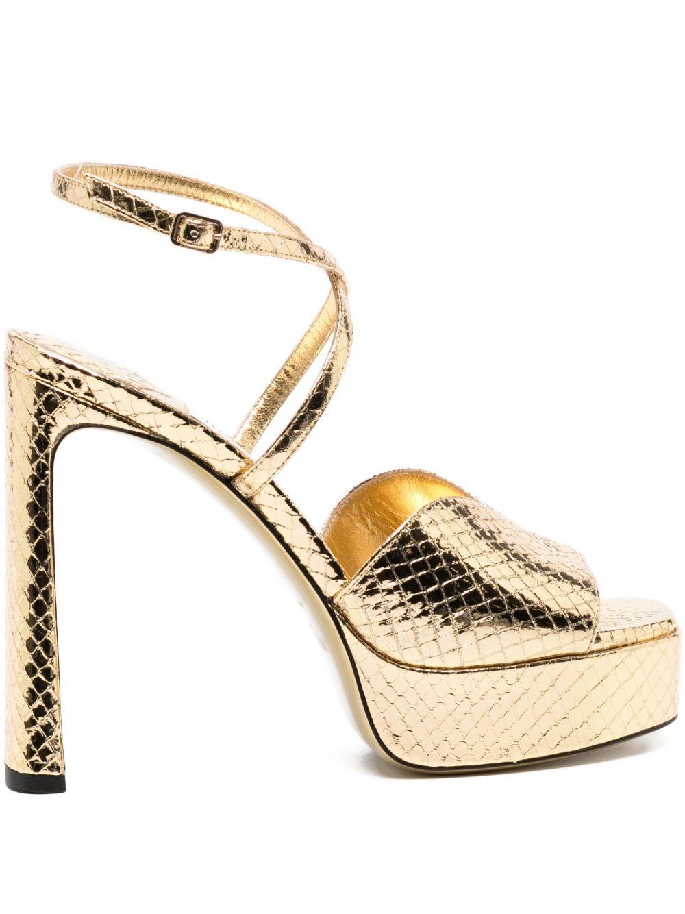 Sandali con effetto serpente in oro Jimmy choo - donna 