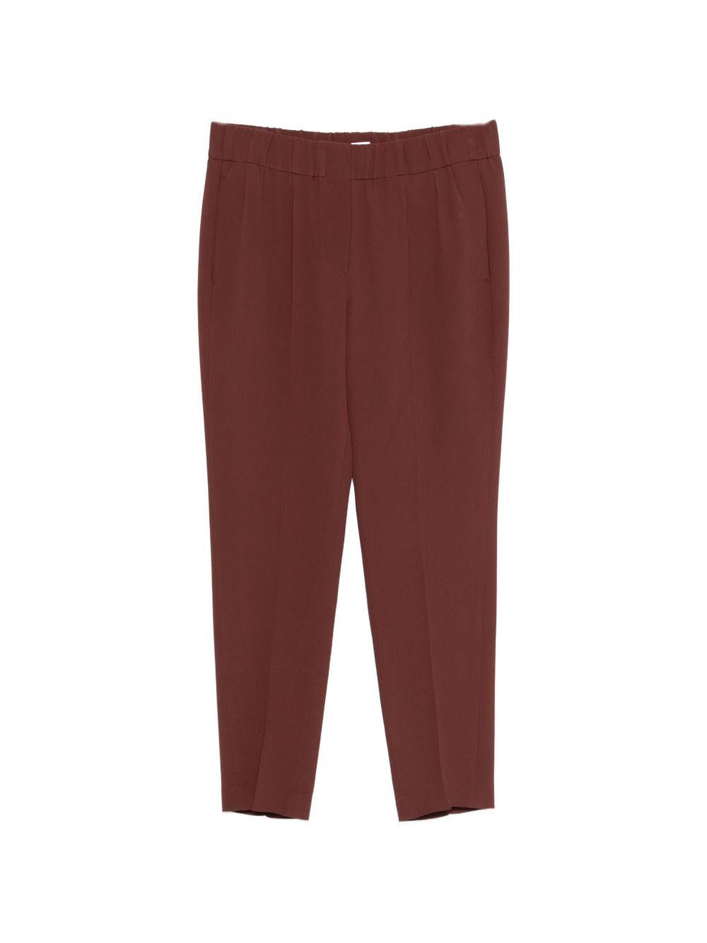 Pantaloni elasticizzati in marrone Brunello cucinelli - donna 