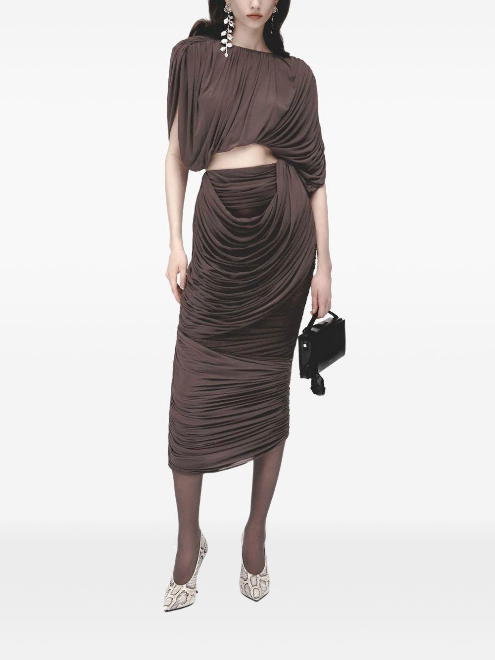 Top con ruches in marrone Magda butrym - donna 