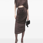 Top con ruches in marrone Magda butrym - donna 