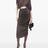 Top con ruches in marrone Magda butrym - donna 
