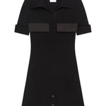 Abito midi a coste in nero Courrèges - donna 