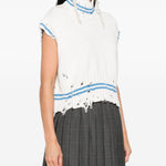 Top in maglia con orlo sfilacciato in bianco Marni - donna 
