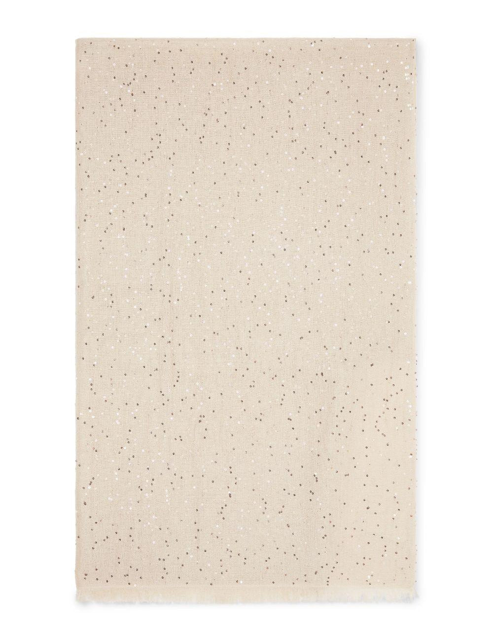 Sciarpa con paillettes in bianco Brunello cucinelli - donna 