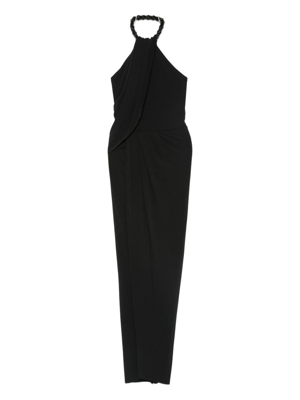 Abito lungo con scollo halter in nero Amen - donna 