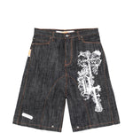 Shorts denim con stampa grafica in blu Pdf - uomo 
