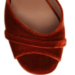 Sandali Yuri in velluto con fibbia e plateu in arancione Malone souliers - donna 