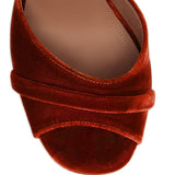 Sandali Yuri in velluto con fibbia e plateu in arancione Malone souliers - donna 