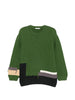 Ymc men's green patch detail jumper