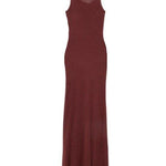 Abito lungo girocollo in marrone Aya Muse - donna 
