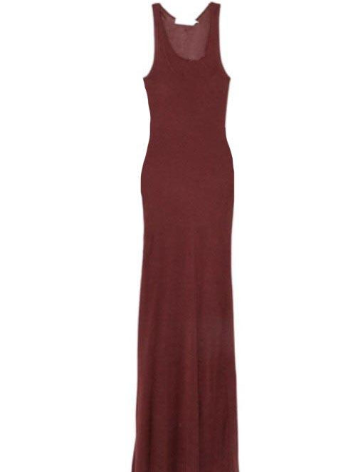 Abito lungo girocollo in marrone Aya Muse - donna 