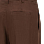 Pantaloni plissé in marrone Brunello cucinelli - donna 