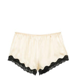 Pantaloncini con bordo in pizzo e fiocco decorativo in beige Rotate x love stories - donna 