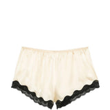 Pantaloncini con bordo in pizzo e fiocco decorativo in beige Rotate x love stories - donna 