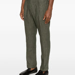Pantaloni con pieghe e regolazione laterale in verde Briglia 1949 - uomo 