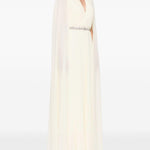 Abito lungo con scollo a V in giallo chiaro Roland Mouret - donna 
