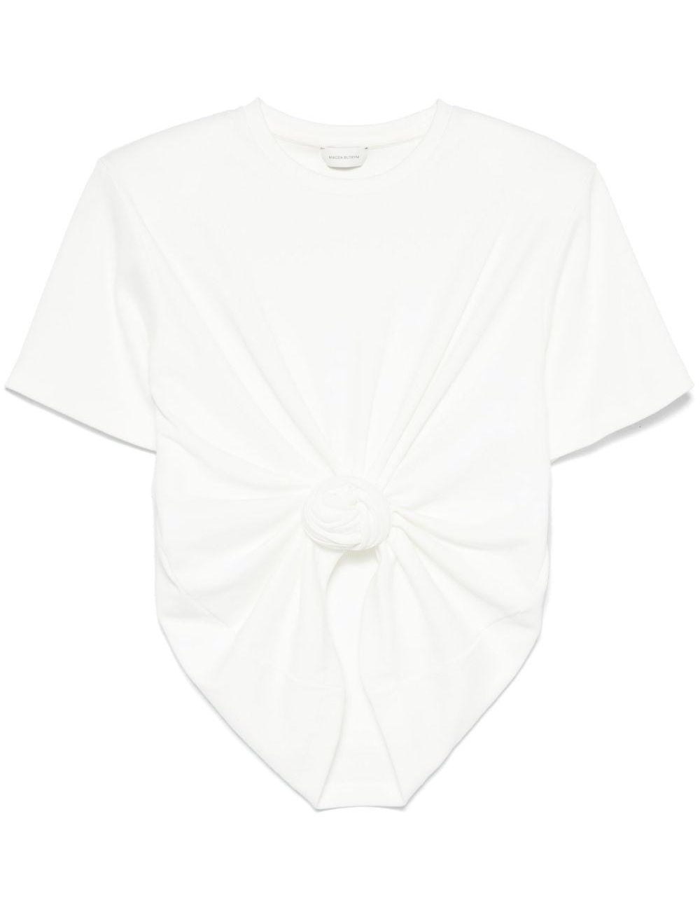 T-shirt con nodo in bianco 