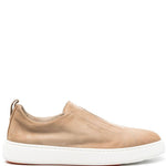 Sneakers senza lacci in suede in beige Santoni - uomo 