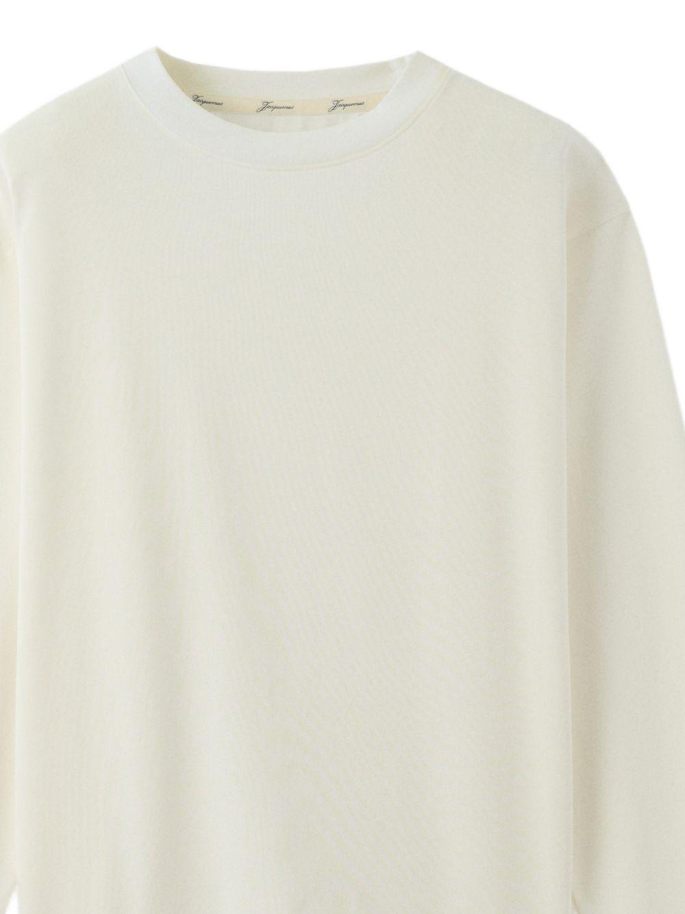 T-shirt Rond Carré a maniche lunghe in bianco Jacquemus - uomo 