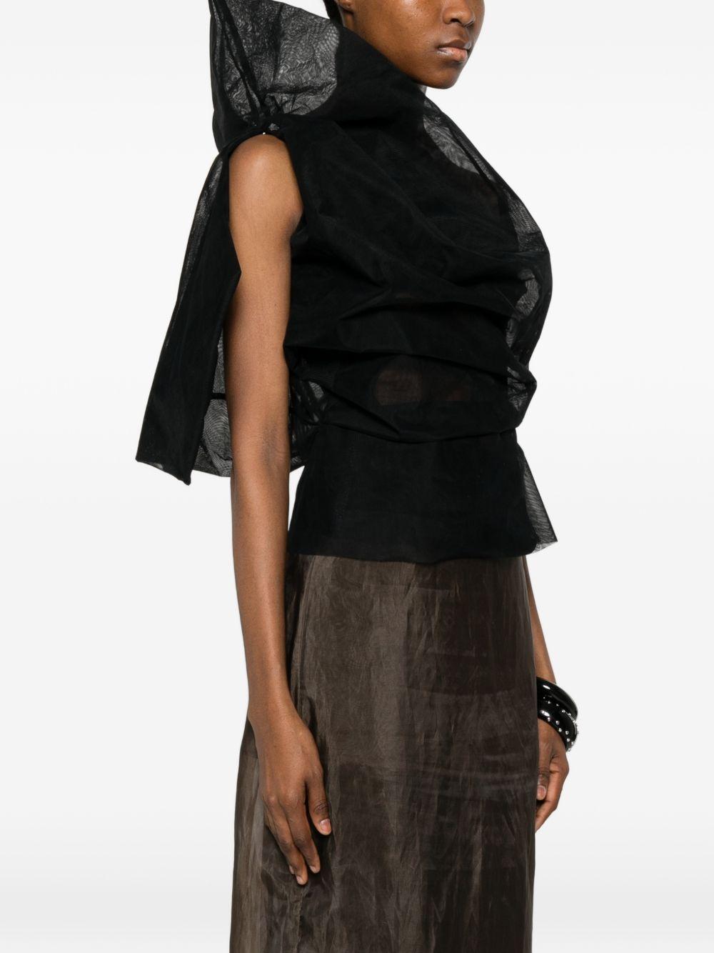 Top drappeggiato asmmetrico in nero Rick owens - donna 