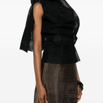 Top drappeggiato asmmetrico in nero Rick owens - donna 