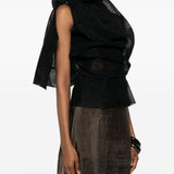 Top drappeggiato asmmetrico in nero Rick owens - donna 