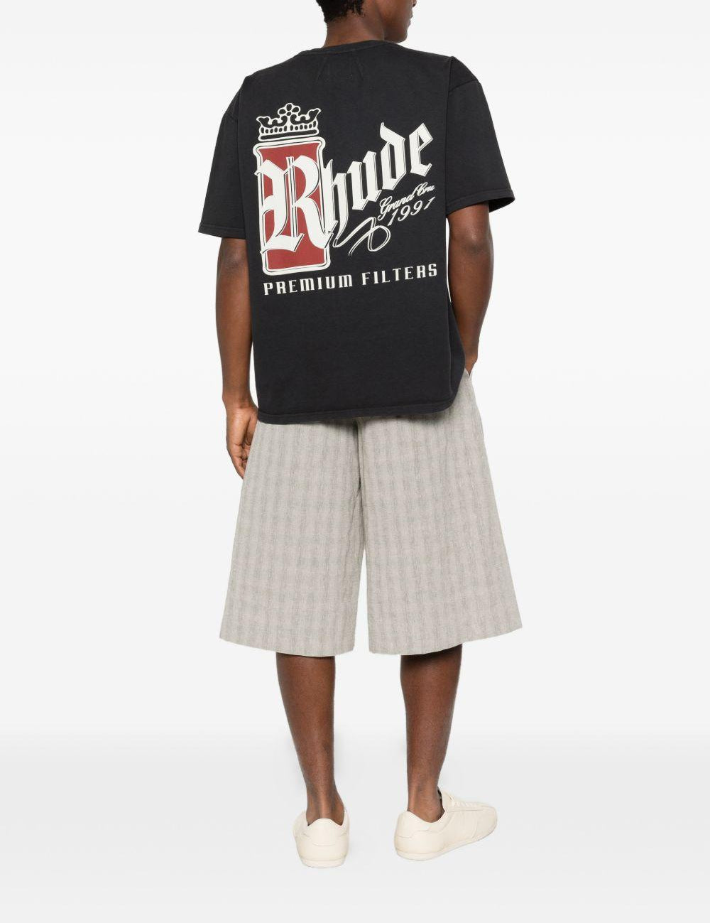 T-shirt con logo in nero Rhude - uomo 