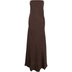 Abito lungo senza spalline in marrone Forte forte - donna 